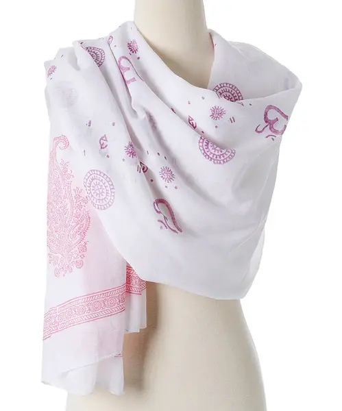 OMSutra Shanti Paisley Shawl | Color: Purple & Pink
