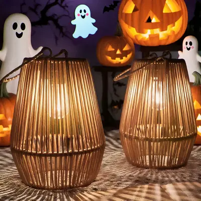 Halloween Decorations Solar Christmas Lights Outdoor, Solar Hand-Woven Lantern Outdoor Waterproof For Festival, Garden Deco ...