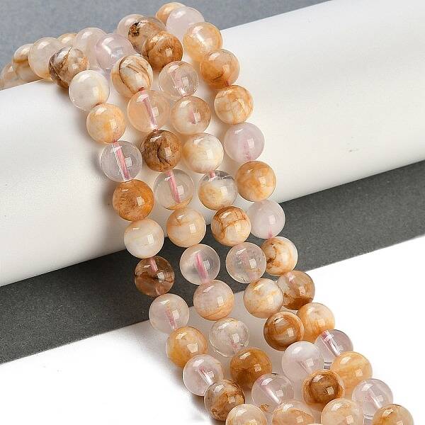 Natural Cherry Blossom Agate Beads Strands