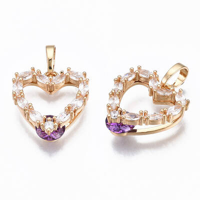 Brass Micro Cubic Zirconia Pendants