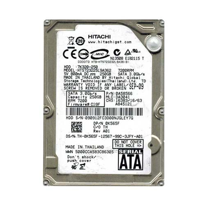 K565F Dell 250GB 7200RPM SATA 3Gb/s 16MB Cache 2.5-Inch Hard Drive