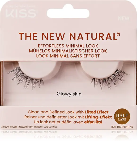 KISS The New Natural Effortless Minimal Look False Eyelashes Glowy Skin 2 Pieces