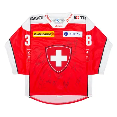 OCHSNER HOCKEY Swiss Ice Hockey Mens Jersey Red Long Sleeve V-Neck L