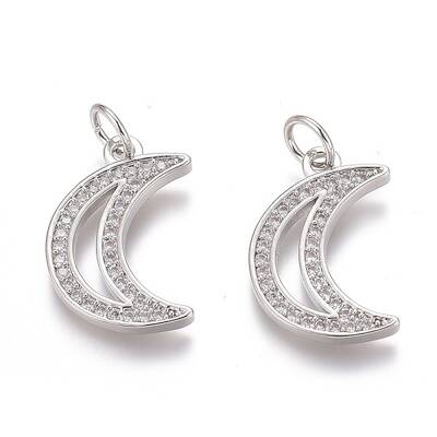 Brass Micro Pave Clear Cubic Zirconia Pendants