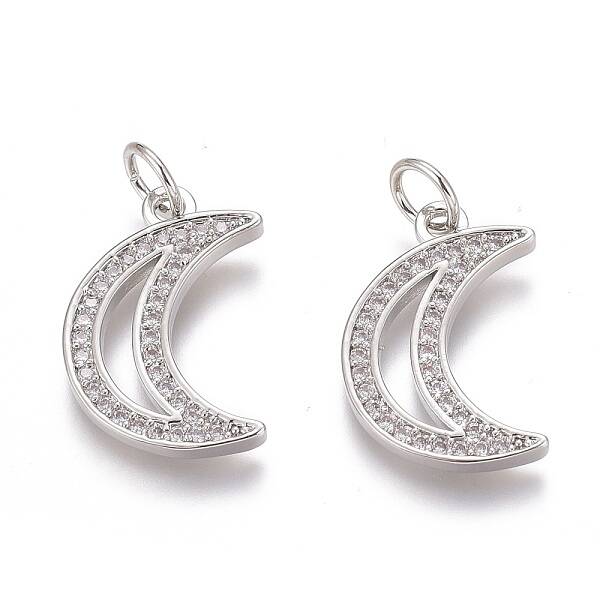 Brass Micro Pave Clear Cubic Zirconia Pendants