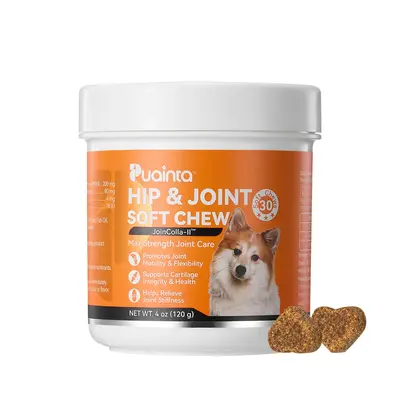 Puainta Joint Supplement for Dogs, JoinColla-II Collagen for Dogs dog Hip and Joint Supplement Dogs Chew MSM Turmeric Glucosa...