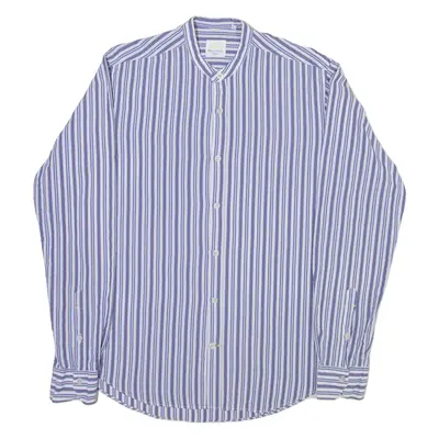 EDIZIONI LIMONAIA Mens Shirt Blue Striped Long Sleeve M