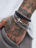 Punk Style Cross Design Chain Bracelet, Stackable Bracelets, Couples Gifts, Fashion Jewelry for Party, Daily Clothing Decor, ...