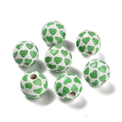 St. Patrick's Day Series Printed Schima Wood European Beads