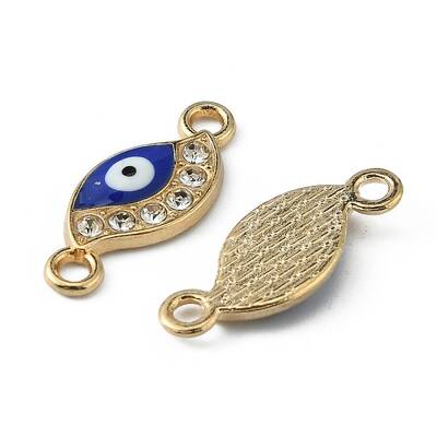 Blue Evil Eye Alloy Crystal Rhinestone Connector Charm