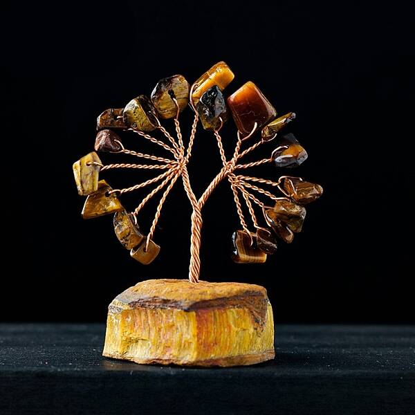 Natural Tiger Eye Chips Tree Decorations