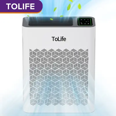 ToLife K2 Air Purifier for Large Rooms up to 1295 Ft²,PM 2.5 Display&Air Quality Sensor,Auto Mode,Timer,Removes Smoke&Pollen...