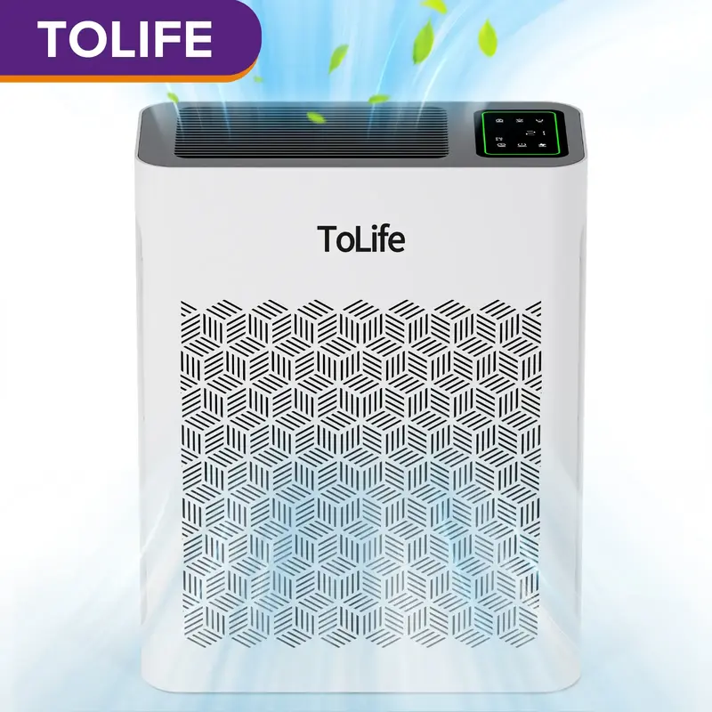 ToLife K2 Air Purifier for Large Rooms up to 1295 Ft²,PM 2.5 Display&Air Quality Sensor,Auto Mode,Timer,Removes Smoke&Pollen...
