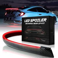 Carbon Fiber Light Up Car Spoiler Universal Exterior Rear Roof Spoiler Tail Wing Splitter with LED Strip Lights for Enhanced ...
