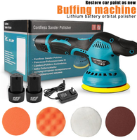 Cordless Car Buffer Polisher with 12V Lithium Rechargeable Battery*2, Cordless Polisher with 8 Variable Speeds, Cordless Buf...