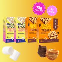 16 Magic Spoon Protein Cereal Treats (4 Boxes) - Marshmallow & Chocolate Peanut Butter Flavors - Snack Sweet Bars
