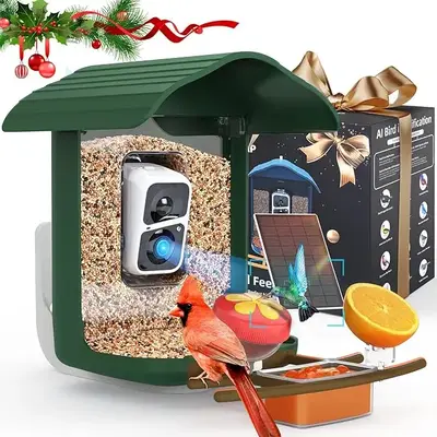 Wireless Outdoor Bird Feeder with Camera, Auto Capture Bird Videos & Motion Detection, AI Identify Wild Bird - 1080P Real-Tim...