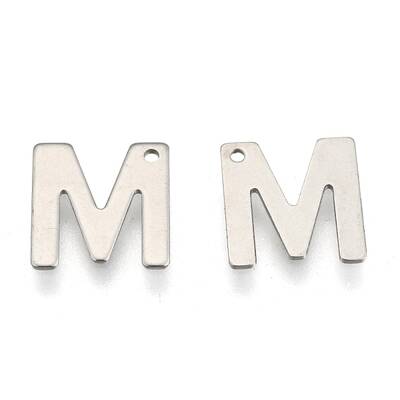 Tarnish Resistant 304 Stainless Steel Letter Charms