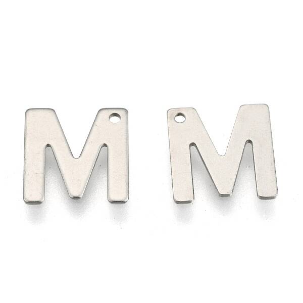 Tarnish Resistant 304 Stainless Steel Letter Charms