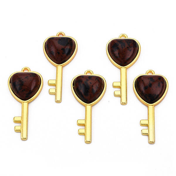 Natural Mahogany Obsidian Pendants