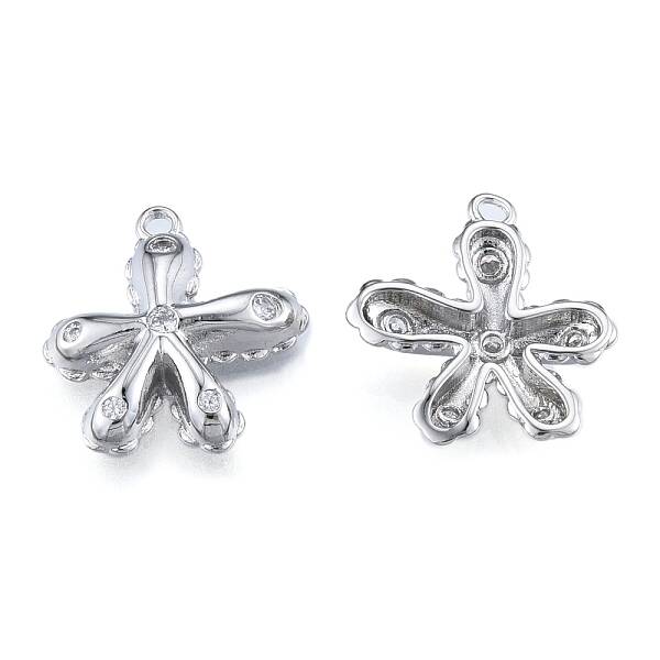 Brass Micro Pave Clear Cubic Zirconia Pendants