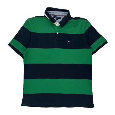 Tommy Hilfiger Striped Polo Shirt - XL Black Cotton Blend