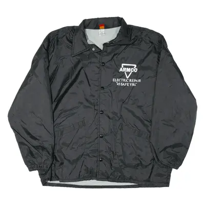 DUNBROOKE Pla-Jac Coach Jacket Black 90s Mens XL