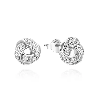 Agato Fashion silver earrings with zirconia AGUP3515