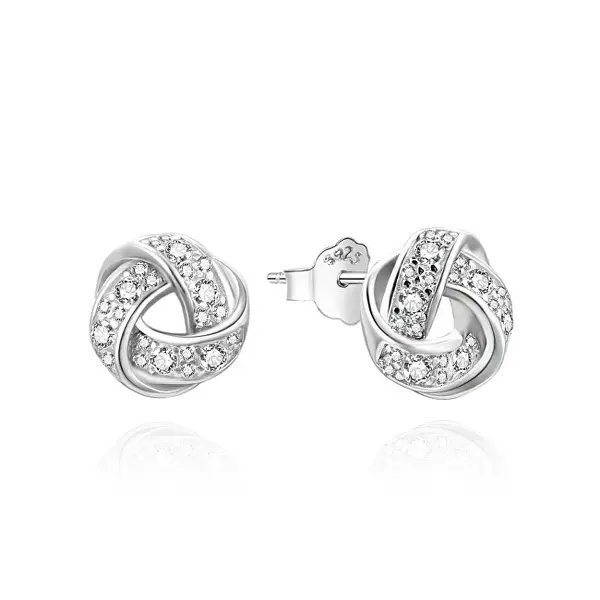 Agato Fashion silver earrings with zirconia AGUP3515