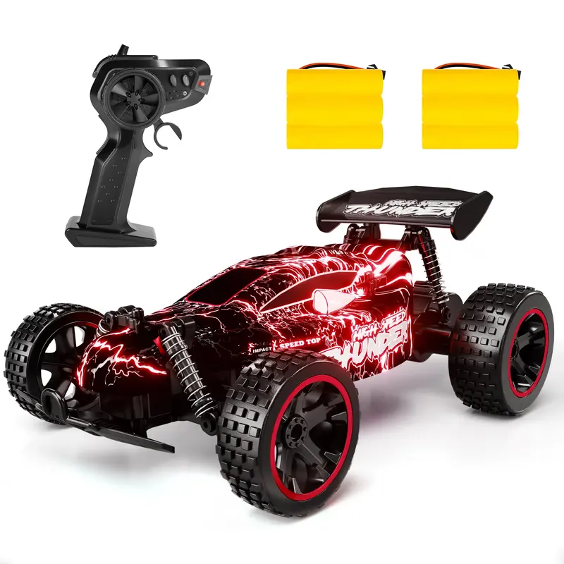 RC Cars Remote Control Car for Boys Girls And Adults, 1:18 Scale RC Car with LED Lights, 2.4GHz 2WD All Terrain RC Car with 2...