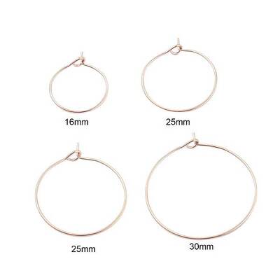 30Pcs 5 Size 316L Surgical Stainless Steel Hoop Earring Findings
