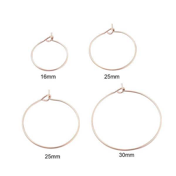 30Pcs 5 Size 316L Surgical Stainless Steel Hoop Earring Findings