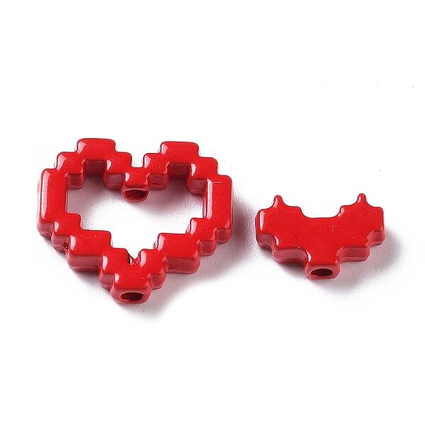 2Pcs Spray Painted Alloy Beads