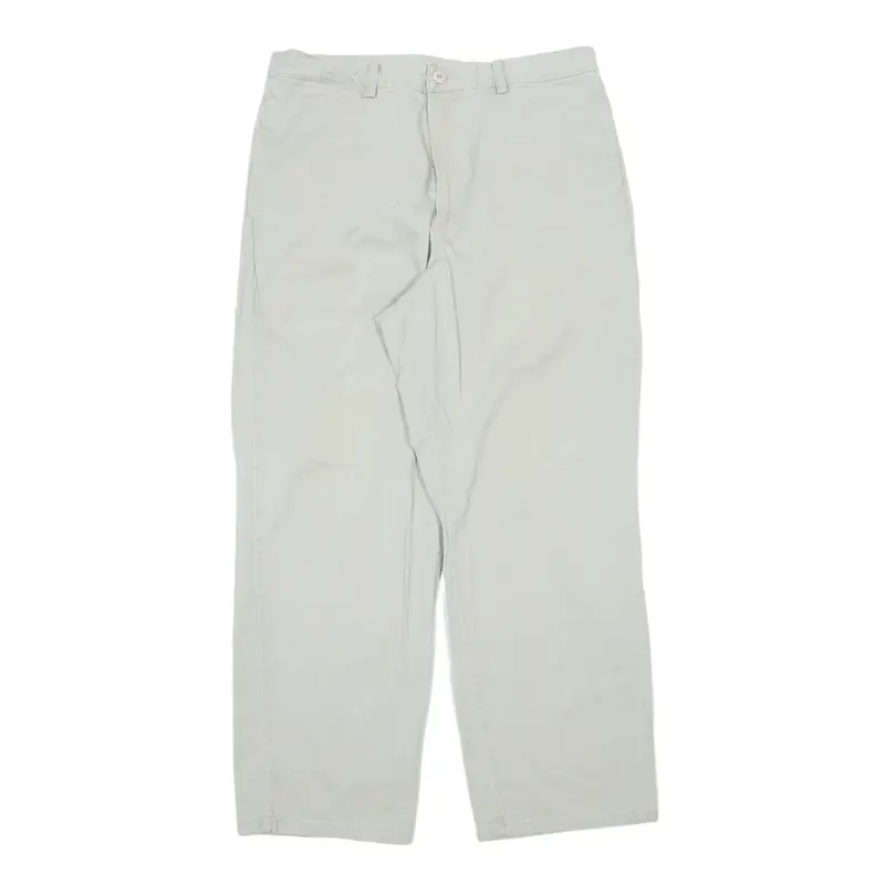 NAUTICA Plain Front Pant Chino Trousers Cream Regular Straight Mens W34 L30