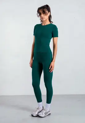 Organic Cotton Leggings, Evergreen | Size: L
