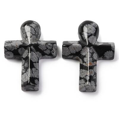 Natural Snowflake Obsidian Pendants
