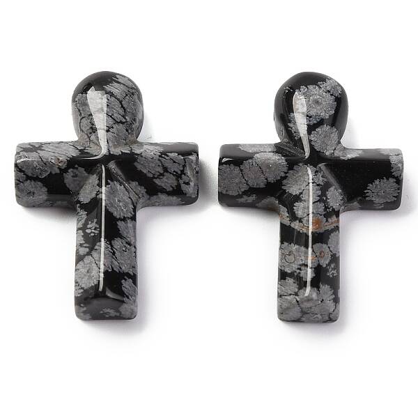 Natural Snowflake Obsidian Pendants