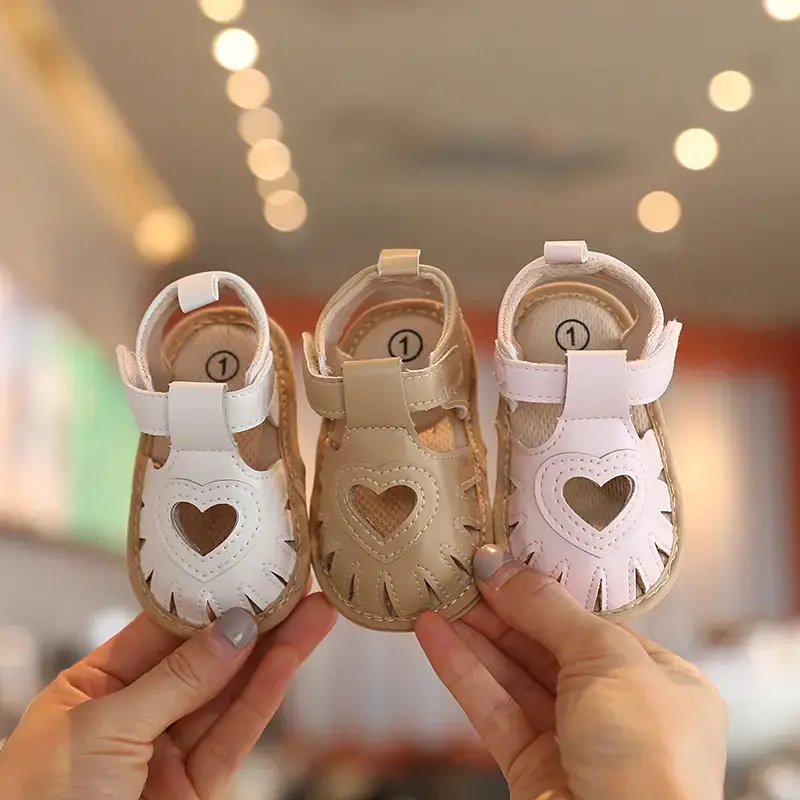 Baby sandals love decorative soft and comfortable baby sandals for girls.