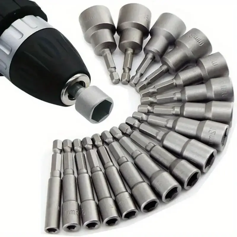 Power Nut Driver Bits, Power Tools Accessories, Cool Mechanic Tools, 1/4 Hexagonal Shank Screwdriver Bits, Nut Driver Socket...