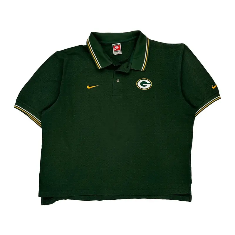 Green Bay Packers Nike Nfl Polo Shirt - Large Green Cotton