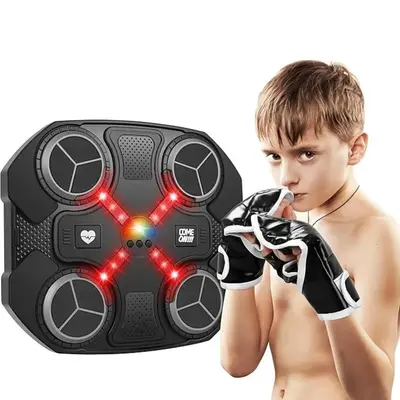 Smart Music Boxing Target, 1 Box Interactive Stress Relief Punching Pad with Gloves, Sensory Training Reaction Speed Equipmen...