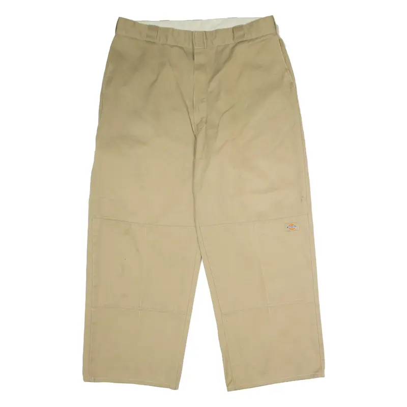 DICKIES Workwear Mens Trousers Beige Loose Wide-Leg W38 L27