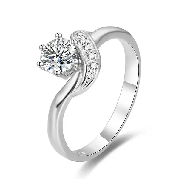 Beneto Silver ring with zirconia AGG345 - Circuit: 58 mm