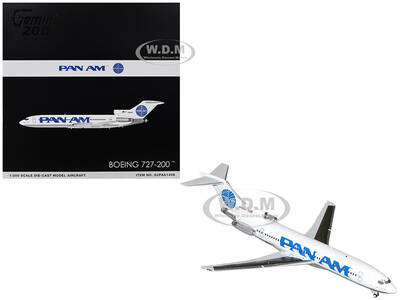 Boeing 727-200 Commercial Aircraft Pan American World Airways - Clipper Goodwill (N368PA) White with Blue Tail Graphics Ge...