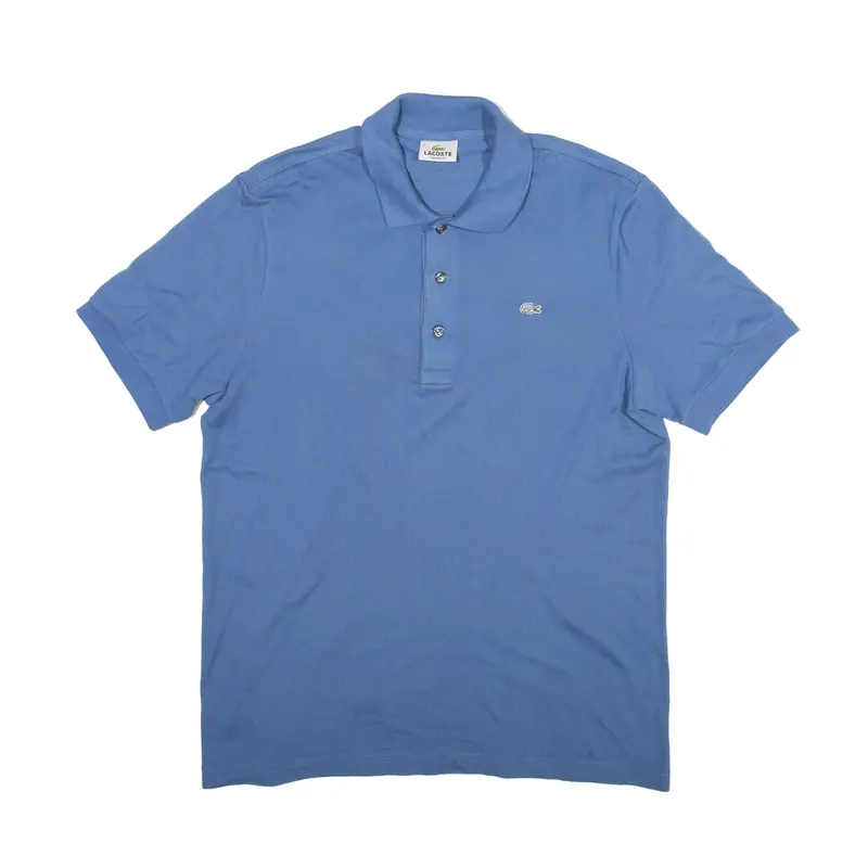 LACOSTE Stretch Fit Polo Shirt Blue Short Sleeve Mens S