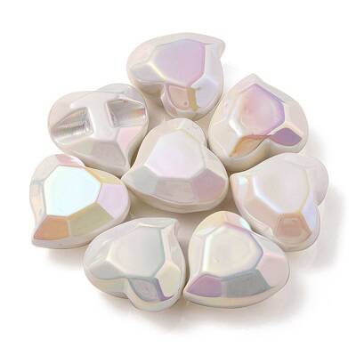 UV Plating Rainbow Iridescent Acrylic Beads