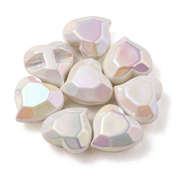 UV Plating Rainbow Iridescent Acrylic Beads