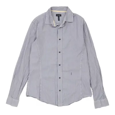 Armani Jeans Striped Shirt - Large Blue Cotton