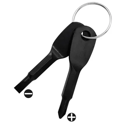 2 in 1 Keychain Screwdriver Set, 1 Set Mini Pocket Phillips and Flat Head Screwdriver with Key Ring, Outdoor Survival Emergen...