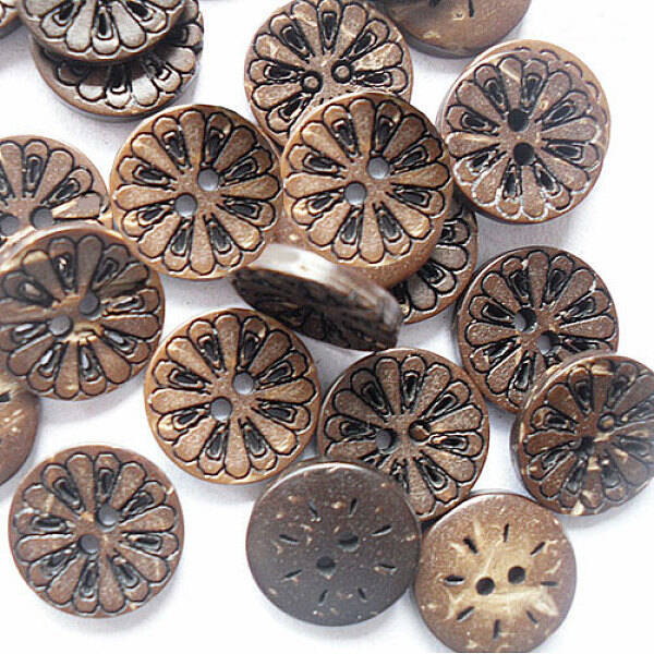 Round Carved 2-hole Basic Sewing Button